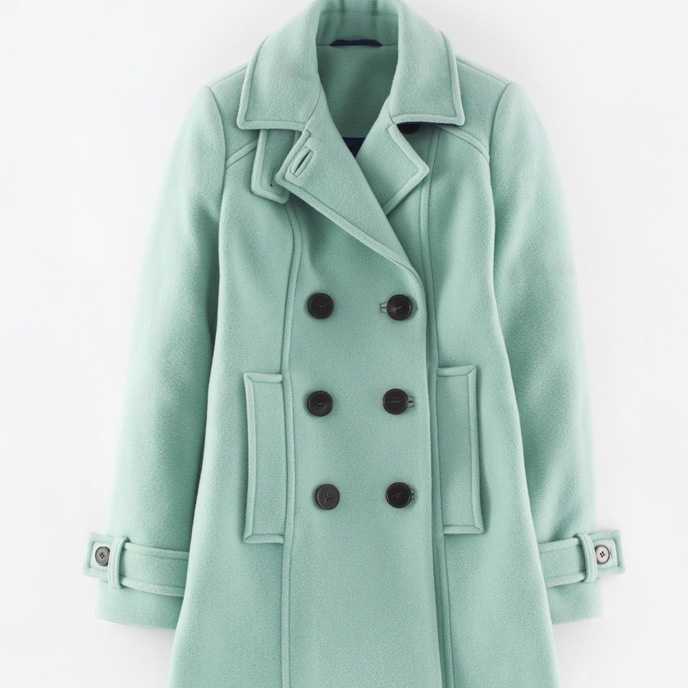 Boden Wool Pea Coat Longer Style Navy Blue us sz 2